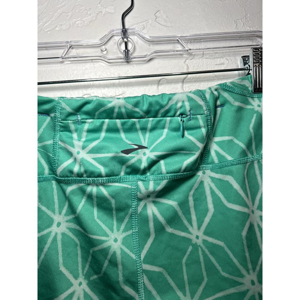 Brooks patternered green capri leggings‎ womens small athleisure workout yoga - Picture 5 of 7